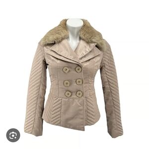 Bebe Women's Quilted Tan Jacket